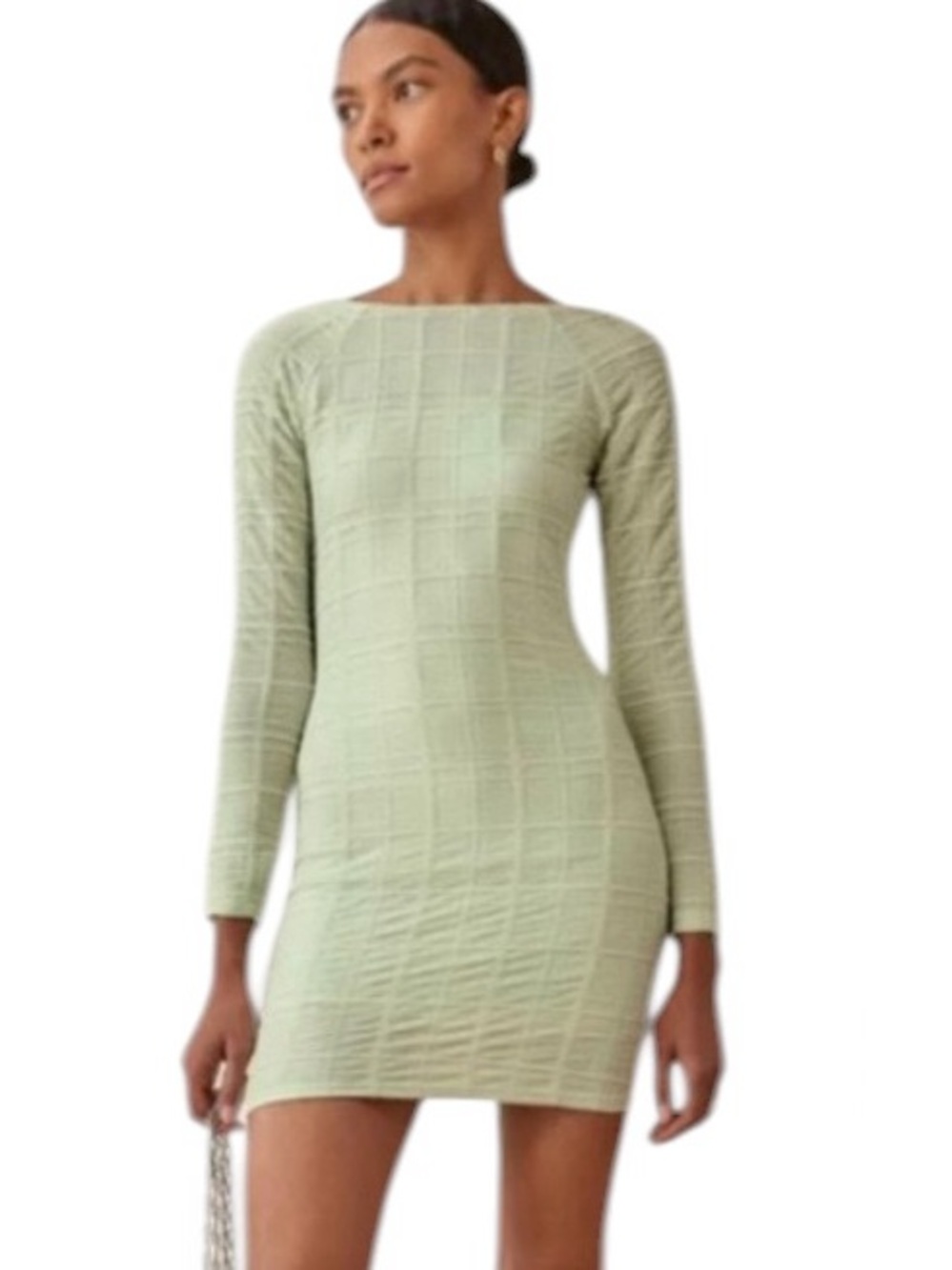 Reformation Mint Green Long-Sleeve Knit Bodycon Dress XS